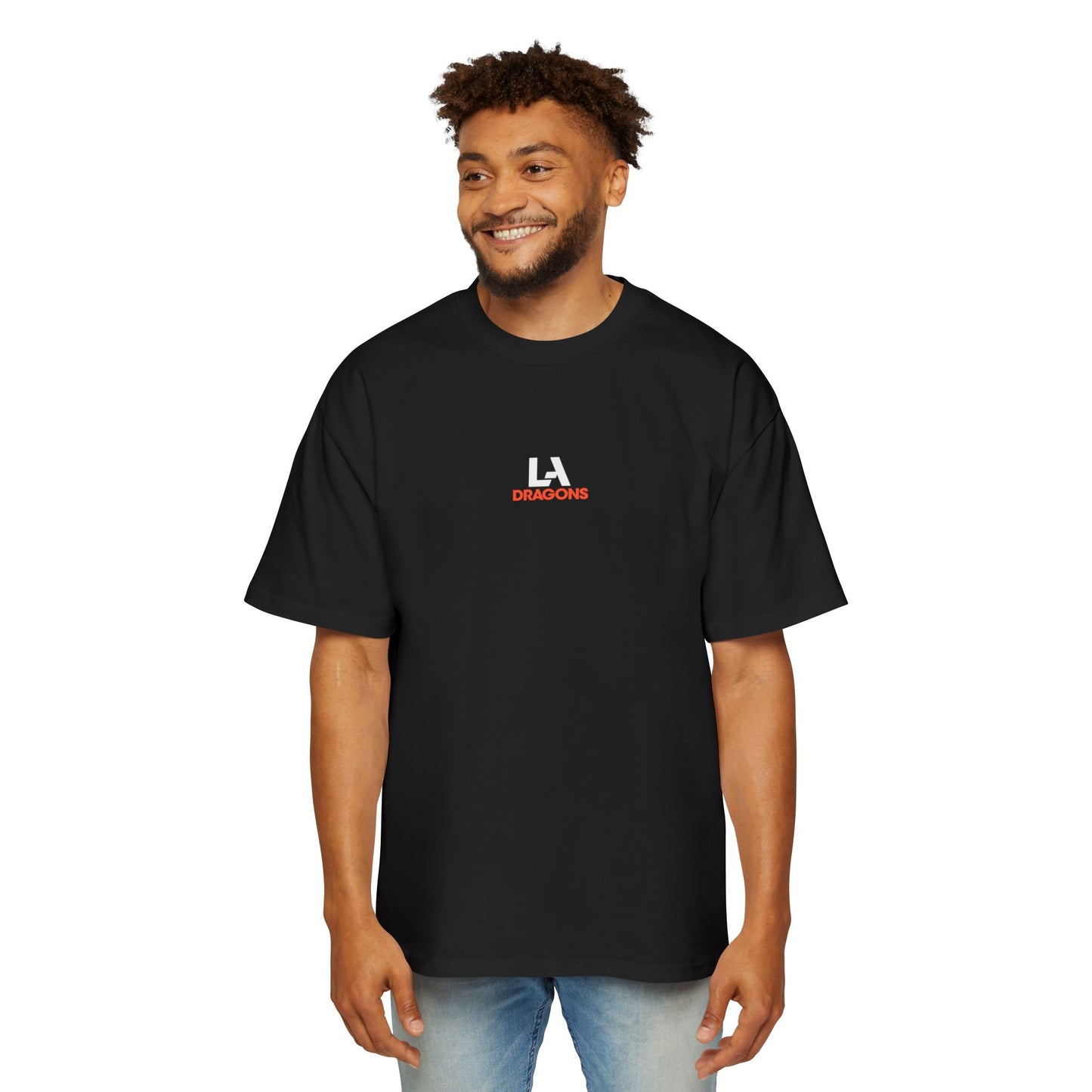LA Dragons Logo Tee — Men's Oversized Black Graphic T-Shirt