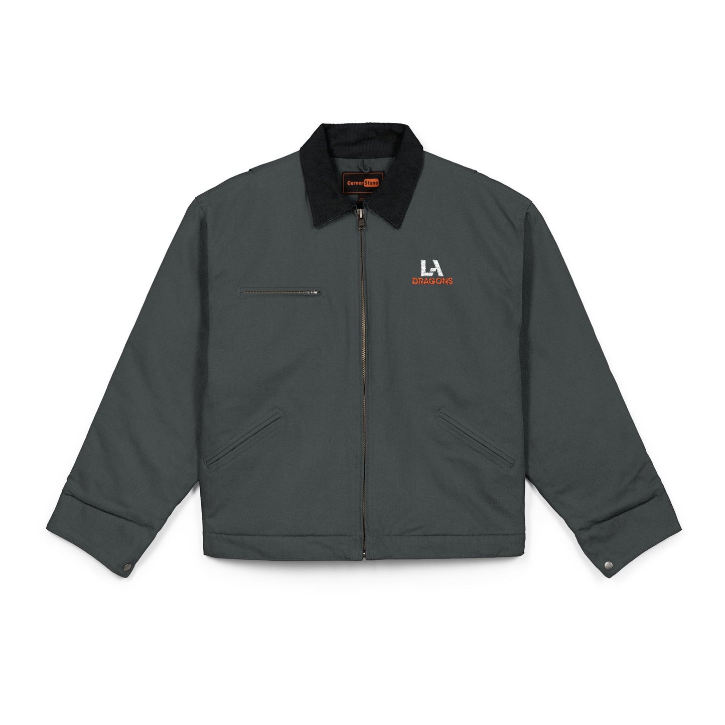 LA Badgers Work Jacket — Insulated Duck Cloth Zip-Up Jacket with Chest Logo