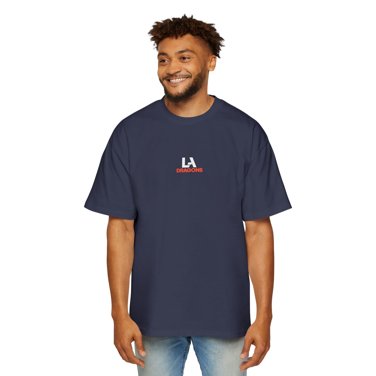 LA Dragons Logo Tee — Men's Oversized Black Graphic T-Shirt