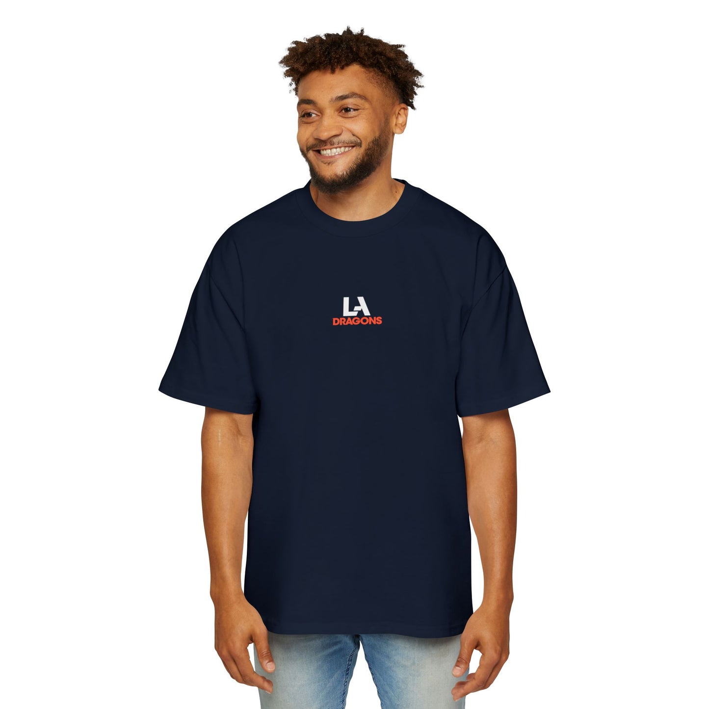 LA Dragons Logo Tee — Men's Oversized Black Graphic T-Shirt