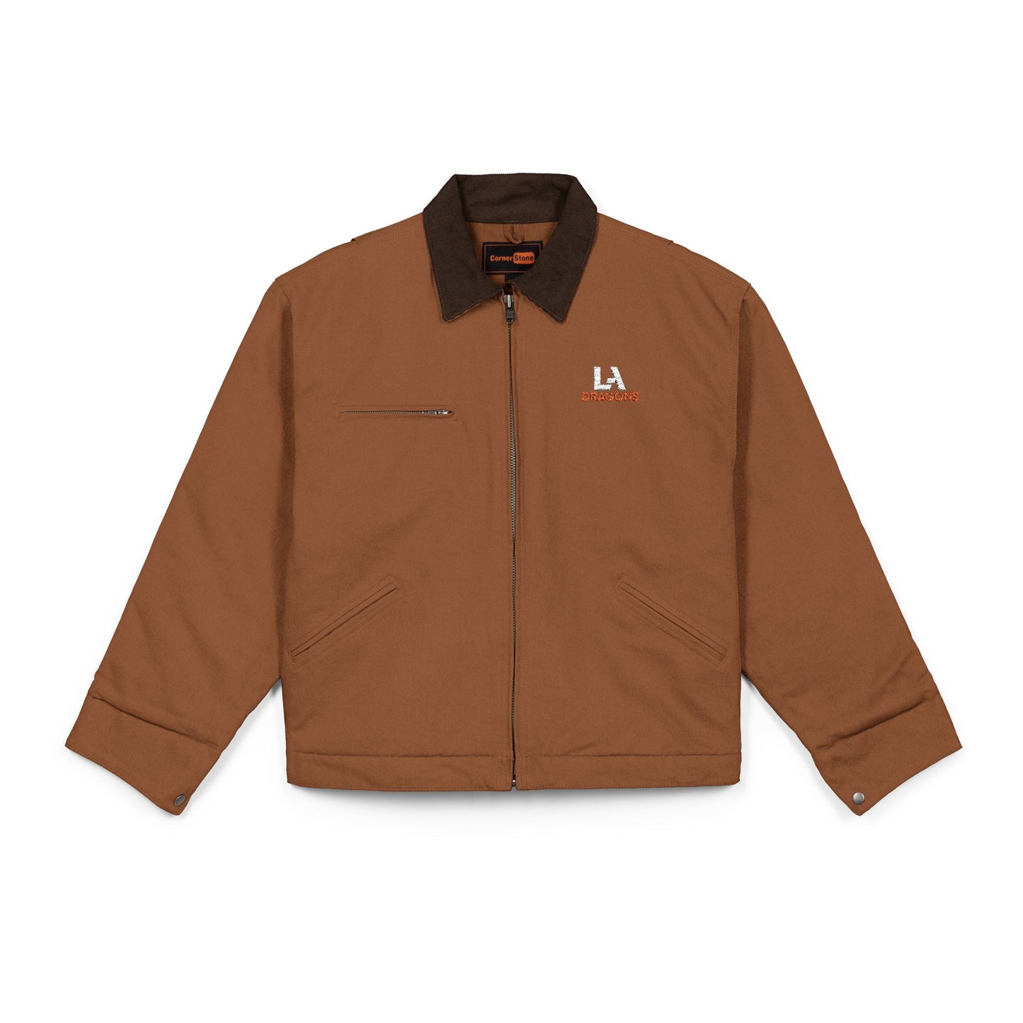 LA Badgers Work Jacket — Insulated Duck Cloth Zip-Up Jacket with Chest Logo